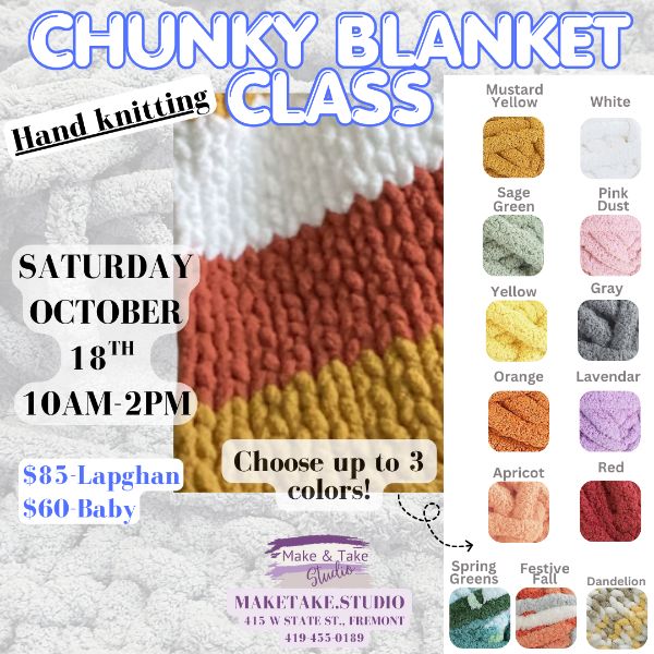 Chunky Blanket Hand knitting Class