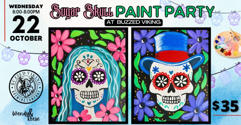 Sugar Skull Paint Party at Buzzed Viking