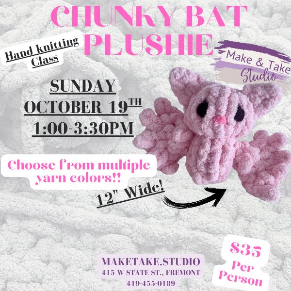 Chunky Bat Plushie- Handknitting Class Chunky Bat Plushie- Handknitting Class