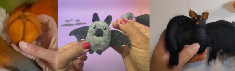 Bats & Pumpkins Needle Felting Class Bats & Pumpkins Needle Felting Class