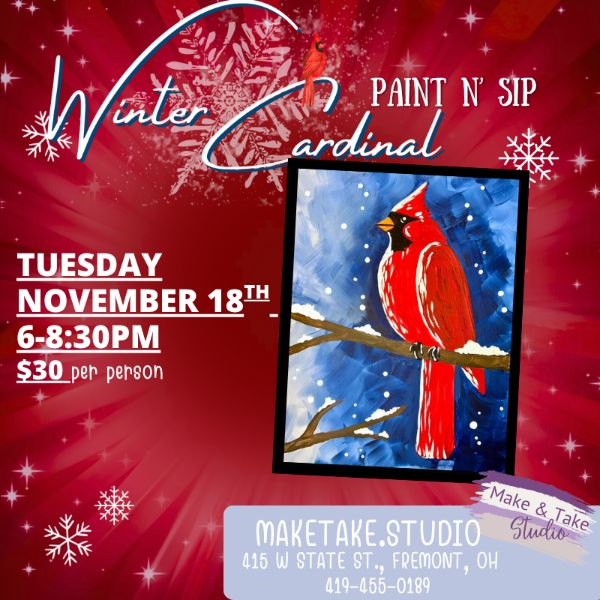 Winter Cardinal Paint N' Sip Winter Cardinal Paint N' Sip