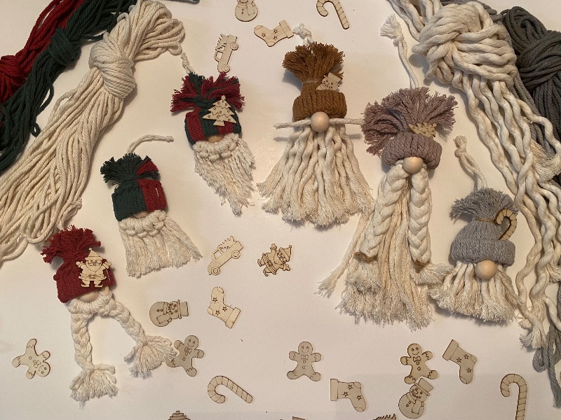 Macramé Gnome Ornaments