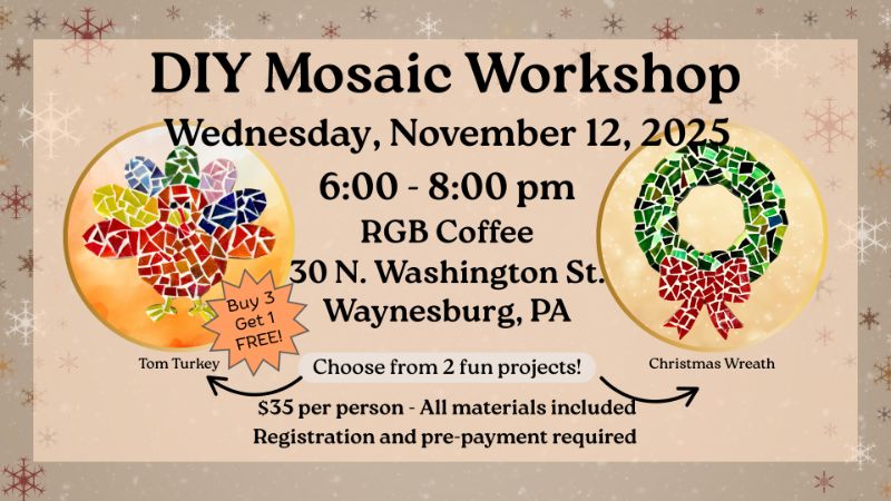 DIY Mosaic Workshop @ RGB Coffee