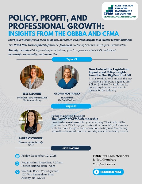 Policy, Profit, & Professional Growth: OBBBA Insights & CFMA
