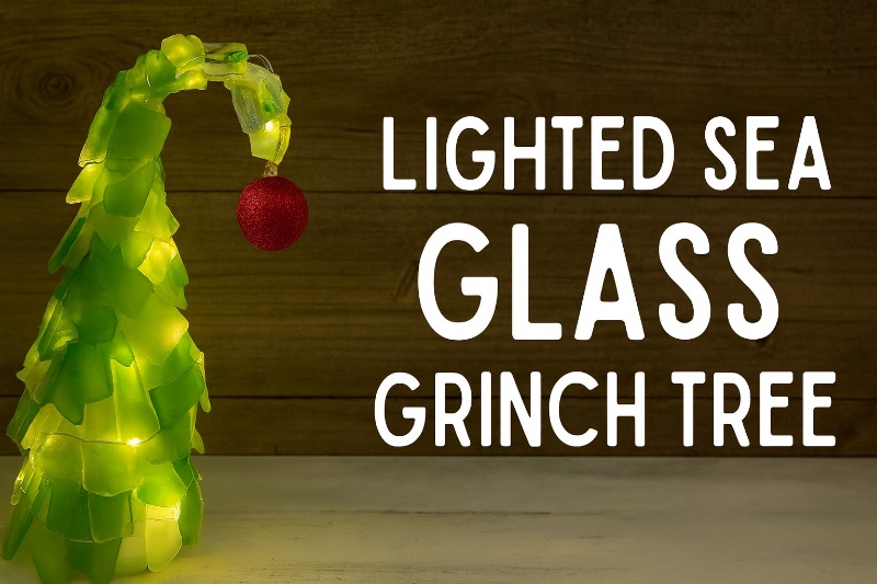 Lighted Sea Glass Grinch Tree