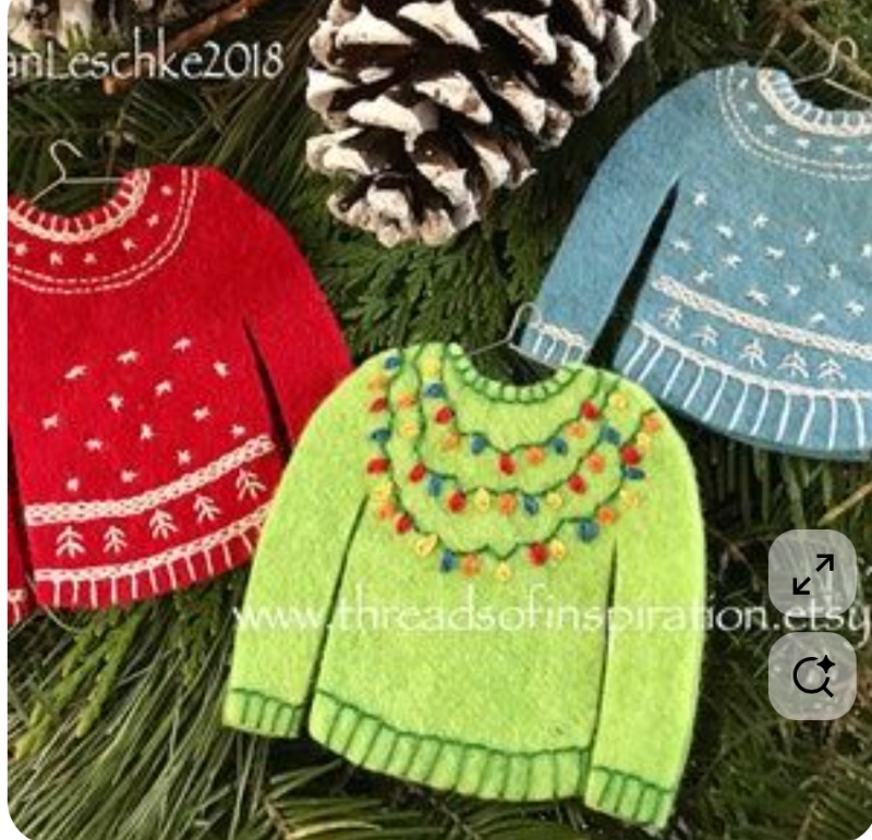 Ugly Sweater Needle Felted Ornament