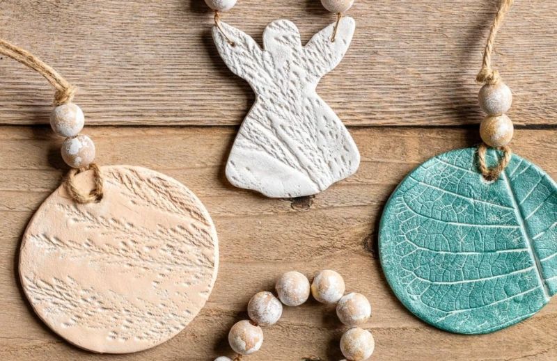 Clay Ornaments at Lamp Post