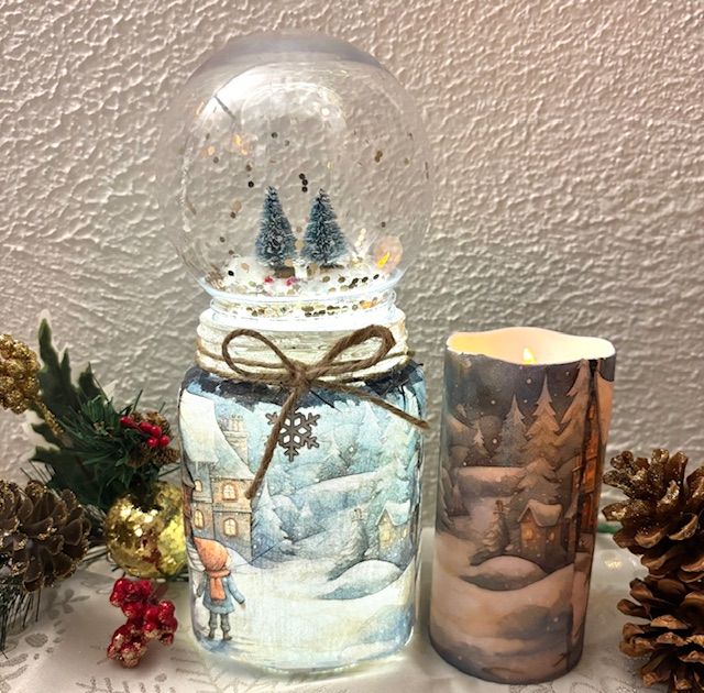 Make Your Own Enchanting "Snow Globe Luminary & Candle"