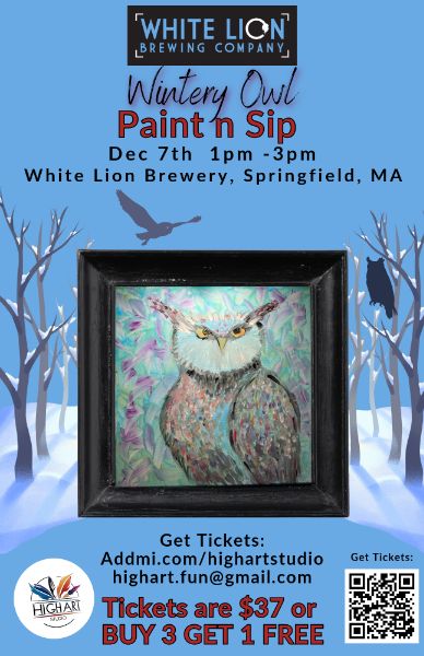 Wintery Owl Paint-n-Sip at White Lion