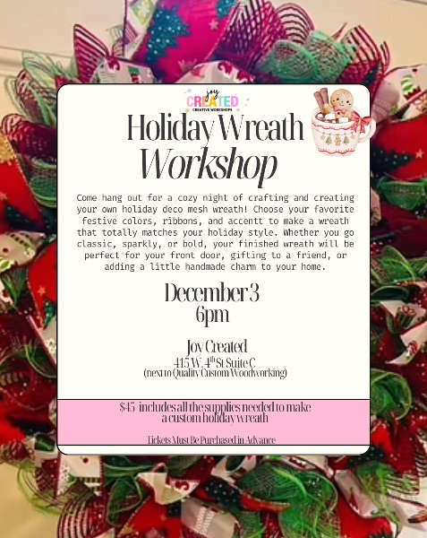 Holiday Wreath Workshop Holiday Wreath Workshop
