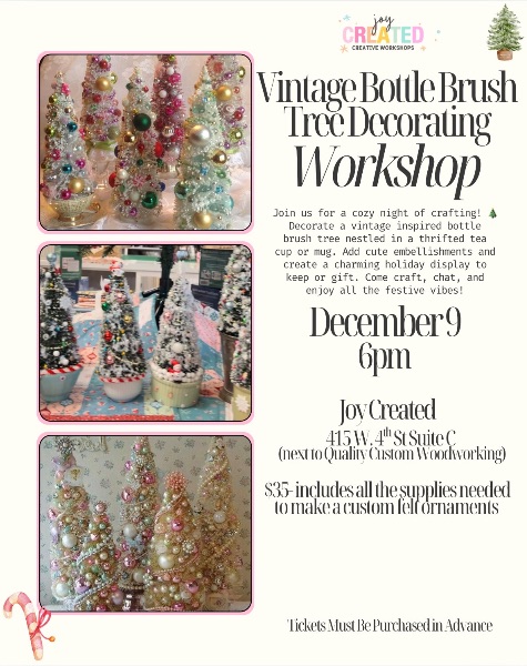 Vintage Bottle Brush Tree Decorating Workshop