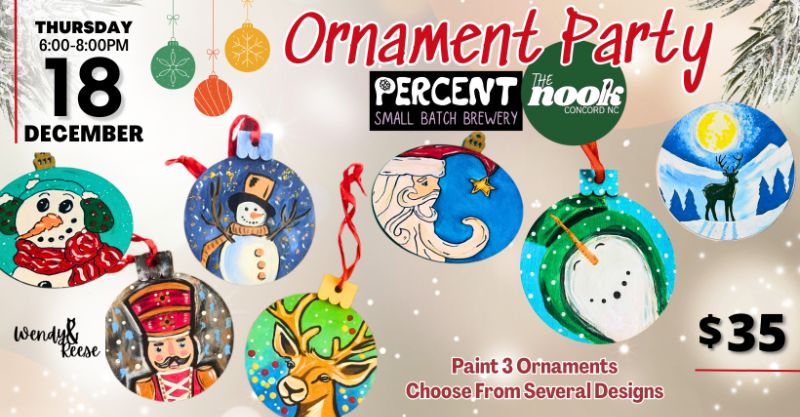 Ornament Paint Party at Percent - The Nook Concord