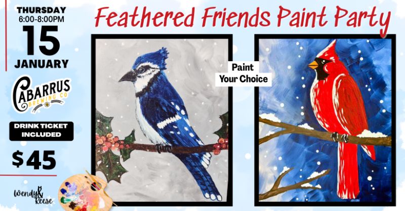 Feathered Friends Paint Party at Cabarrus Brewing Company
