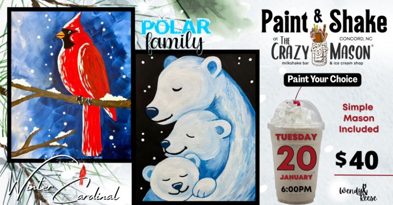 January Paint & Shake at The Crazy Mason Concord