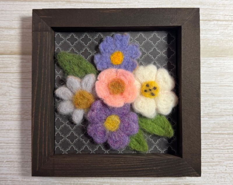 Make a Needle-Felted Flower Shadow Box