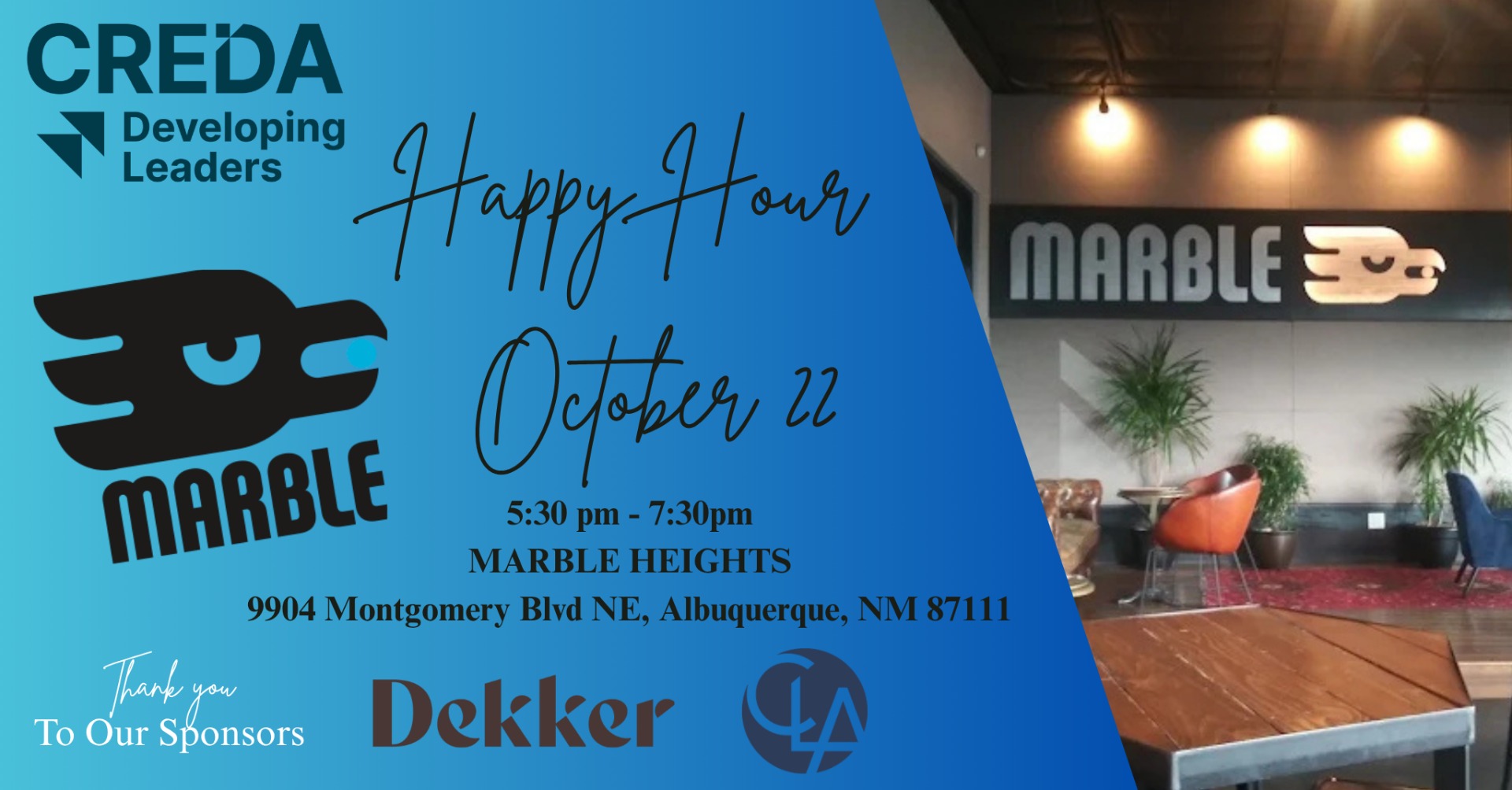 October 22nd DL Happy Hour - Marble Brewery