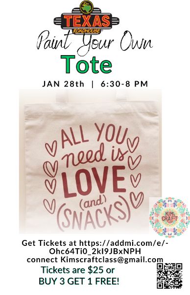 Paint your own tote pop up class