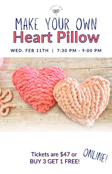 Make Your Own Hand Knit Heart Pillow-Online