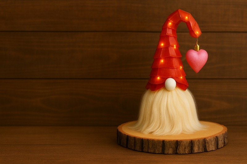 Lighted Sea Glass Valentines Gnome @ The Tackle Box