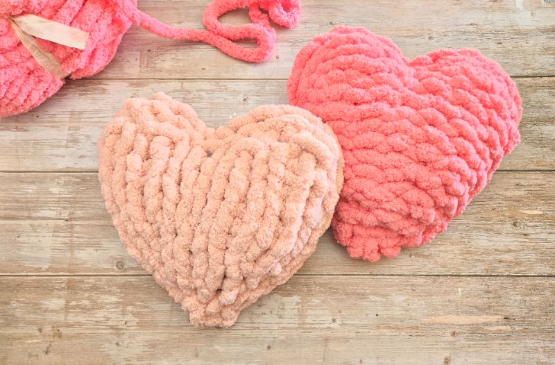 Make Your Own Hand Knit Heart Pillow - Engine 8 Urban Winery