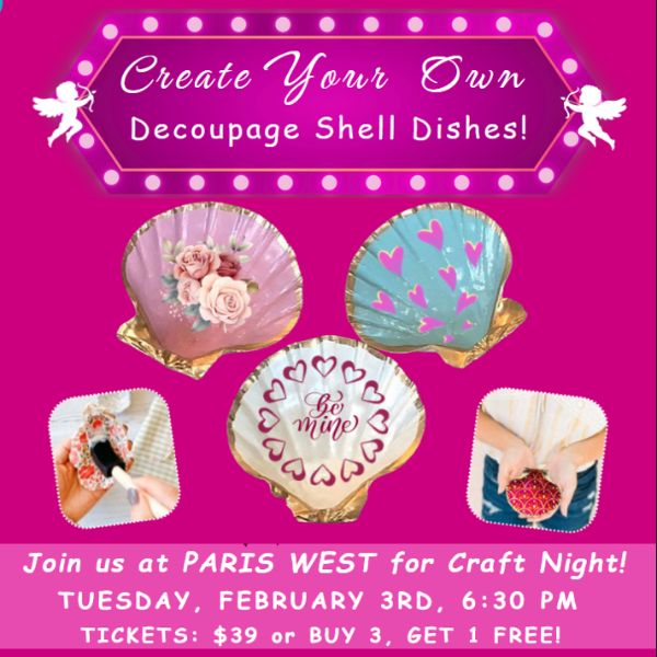 Make Your Own Decoupage Shell Valentine Dishes!