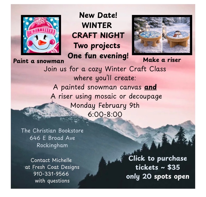 New date  Winter craft class