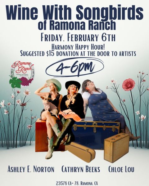 Wine With Our Songbirds - Friday, February 6th • 4–6pm