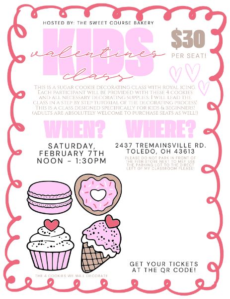 Kids Valentines Day Sugar Cookie Decorating Class - 2/7/26