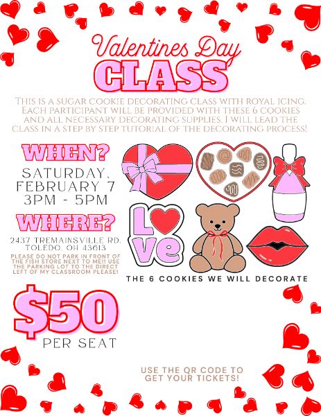 Valentines Day Sugar Cookie Decorating Class - 2/7/26