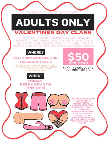 Adults Only Valentines Day Sugar Cookie Decorating Class - 2/6/26