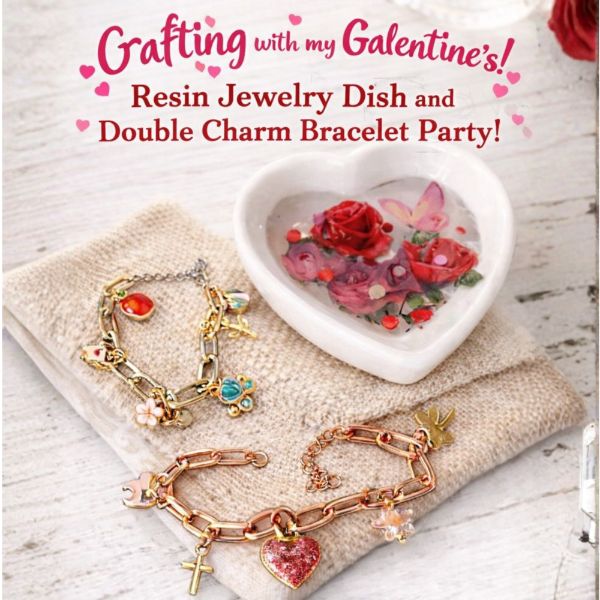 Crafting with my Galentine's! Resin Jewelry Dish & Charm Bracelet