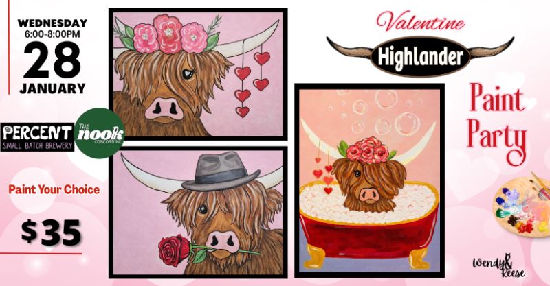 Valentine Highlander Paint Party at Percent - The Nook Concord