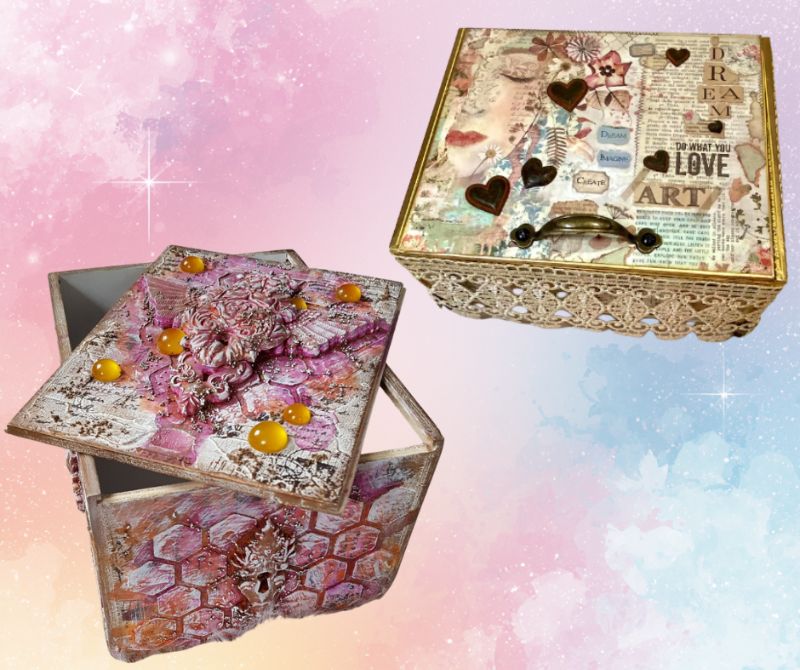 Mixed Media Cigar Boxes