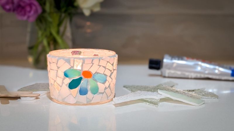 Create Your Own Mosaic Candle Holder