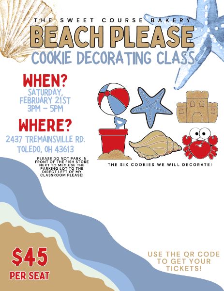 Beach Please Sugar Cookie Decorating Class - 2/21/26