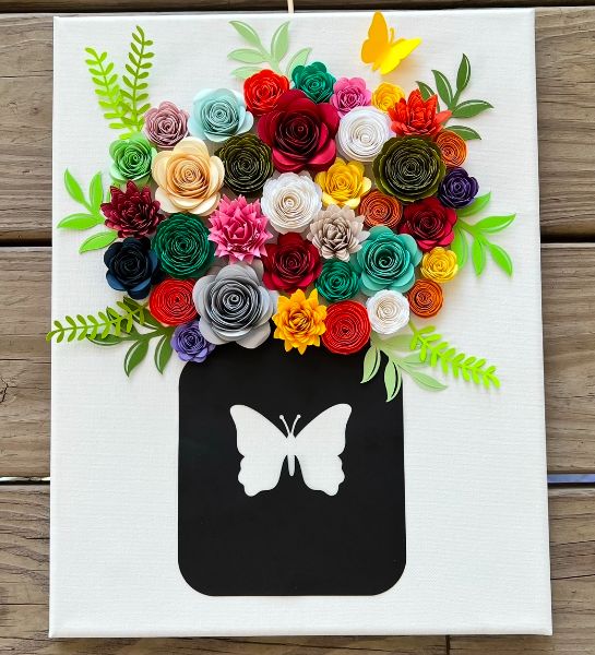 Floral Mason Jar Canvas Floral Mason Jar Canvas