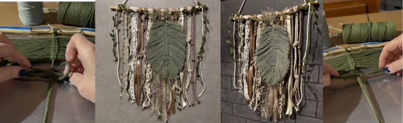 Make Your Own Bohemian Macrame Wall Hanging with Feather Leaf