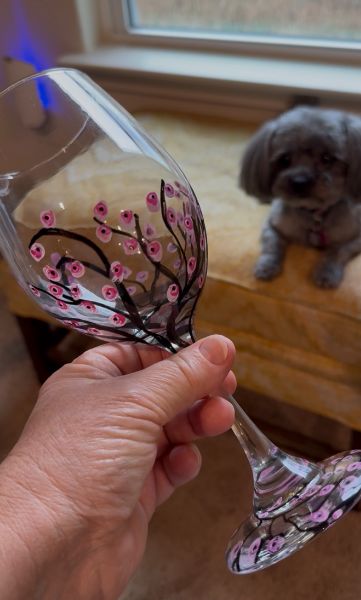 Painted Wine Glasses at Kork Wine Bar Painted Wine Glasses at Kork Wine Bar