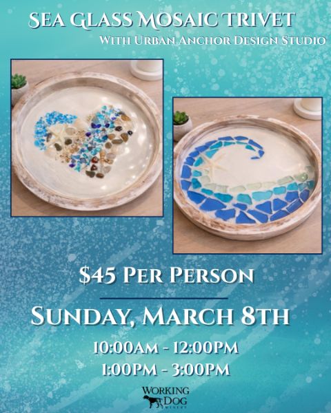 Sea Glass Resin Mosaic Trivet Sea Glass Resin Mosaic Trivet