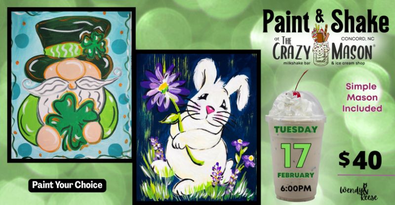 March Paint & Shake at The Crazy Mason Concord