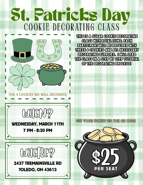 St. Patricks Day Sugar Cookie Decorating Class