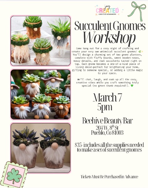 Succulent Gnomes @ Beehive Beauty Bar Succulent Gnomes @ Beehive Beauty Bar