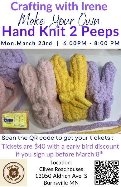 Hand knit Peeps