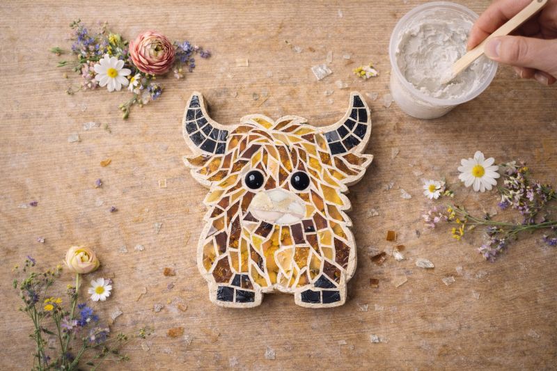 Make Your Own Highland Cow Mosaic