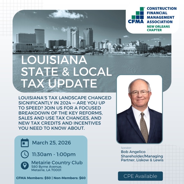 Louisiana State & Local Tax Updates
