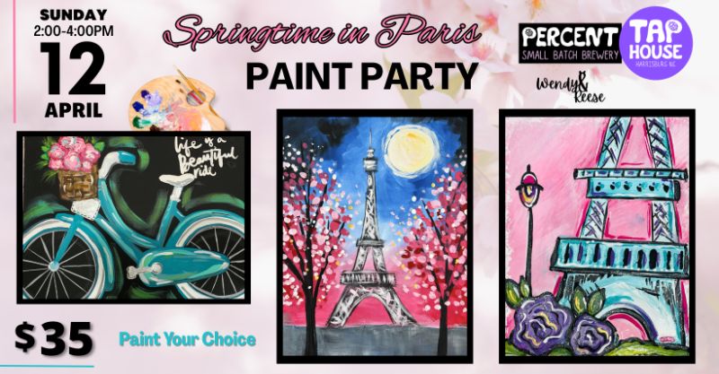 Springtime in Paris Paint Party - Percent Tap House Harrisburg