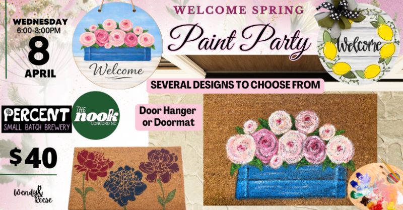 Welcome Spring Paint Party at Percent - The Nook Concord