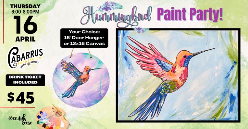 Hummingbird Paint Party at Cabarrus Brewing Company