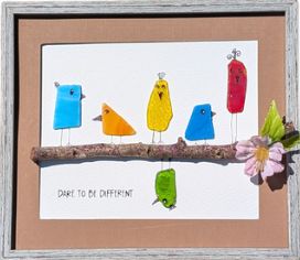 Colored Birds Glass Art 4.15.26