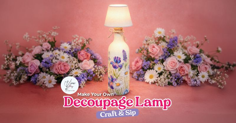 Make Your Own Decoupaged Bottle Lamp - Craft & Sip